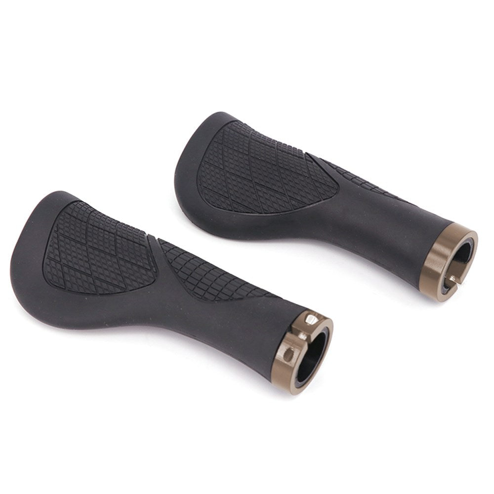 QBP Lock On Ergonomic Grip - 140mm Black Grip with Grey Lock Ring