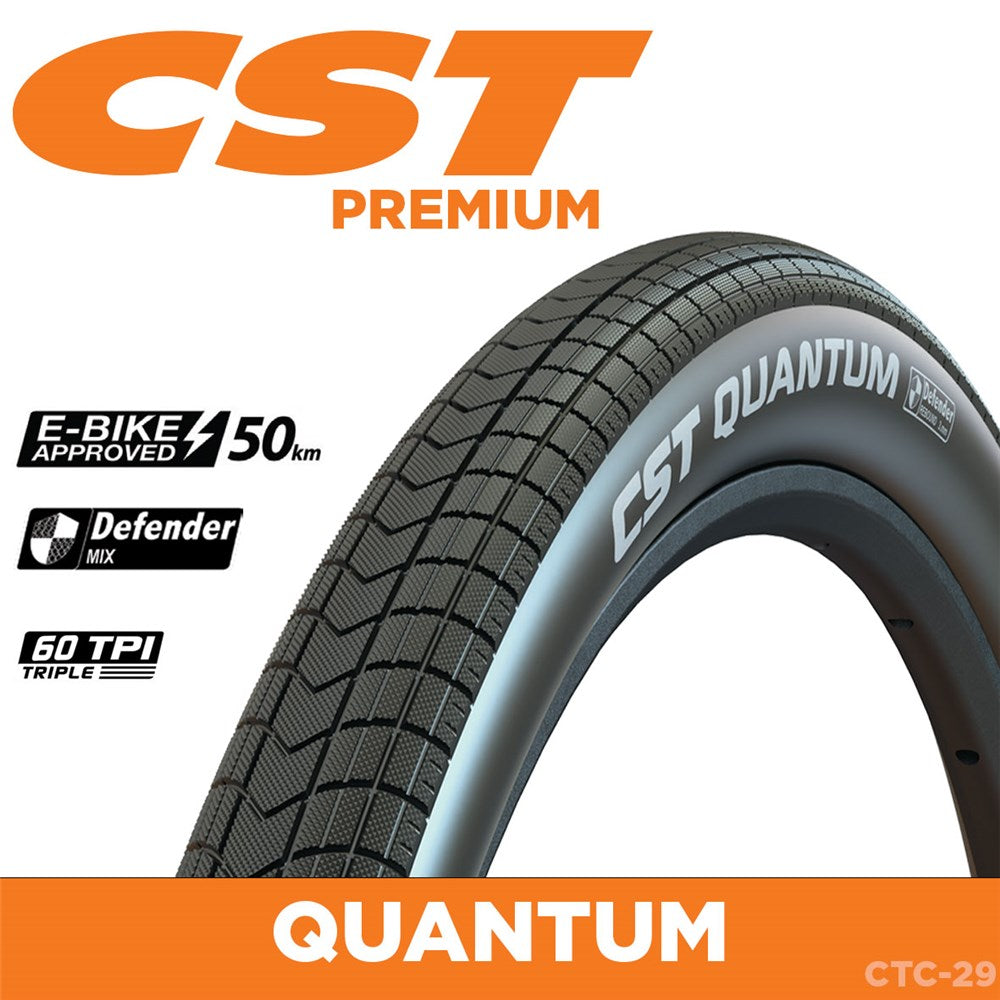 CST Tyre Quantum - 24 x 2.15 - Wire 60 TPI - 775g - Single Compound - Defender EPS - Reflective Strip - CTC-29