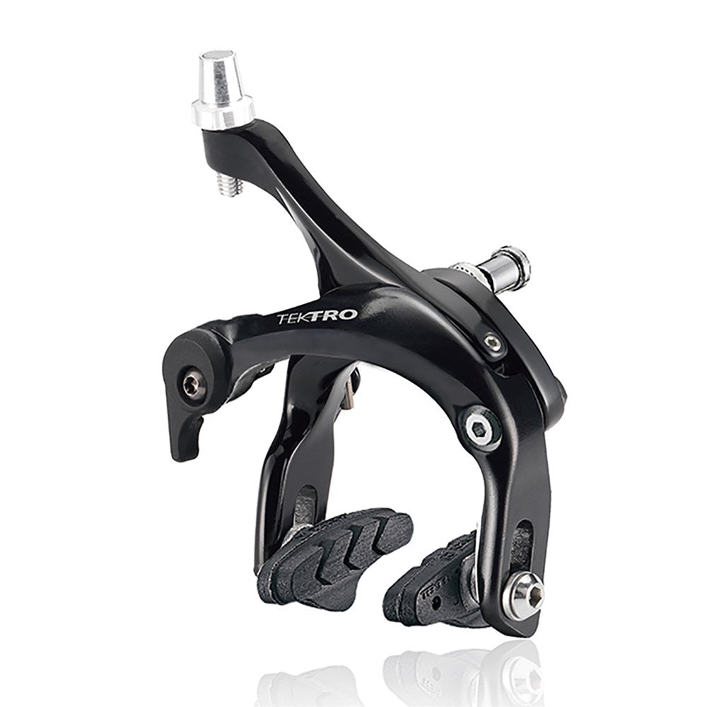 Tektro Road Rim Brake Front - QR Mech Dual Pivot wheel width 24-28mm - Size 39-54mm with P473 angle adjustable pads - QBP OEM card packed