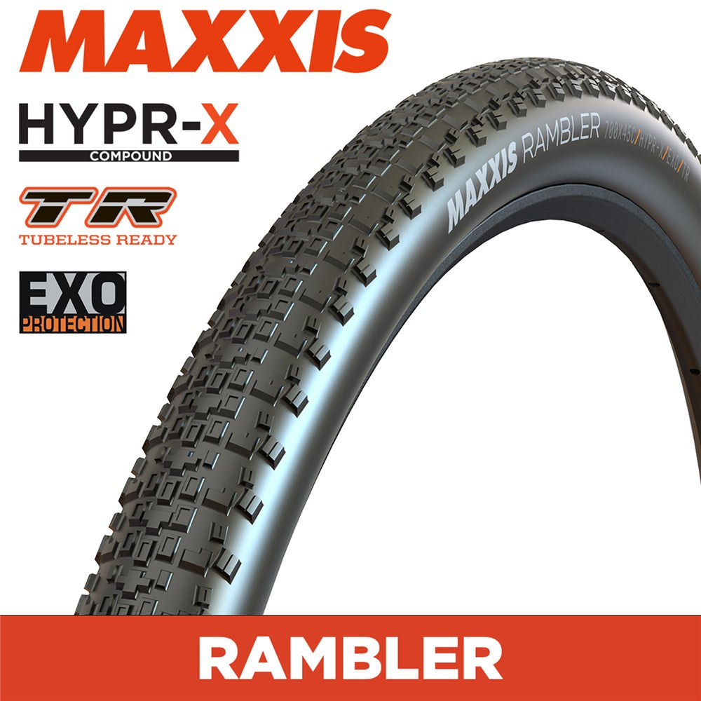 MAXXIS GRAVEL - RAMBLER - 700X45C - HYPR-X / EXO / TR - Foldable 120 TPI E25