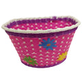 RASCAL Kids Large Front Basket 270x200x170mm -  Pink with flowers