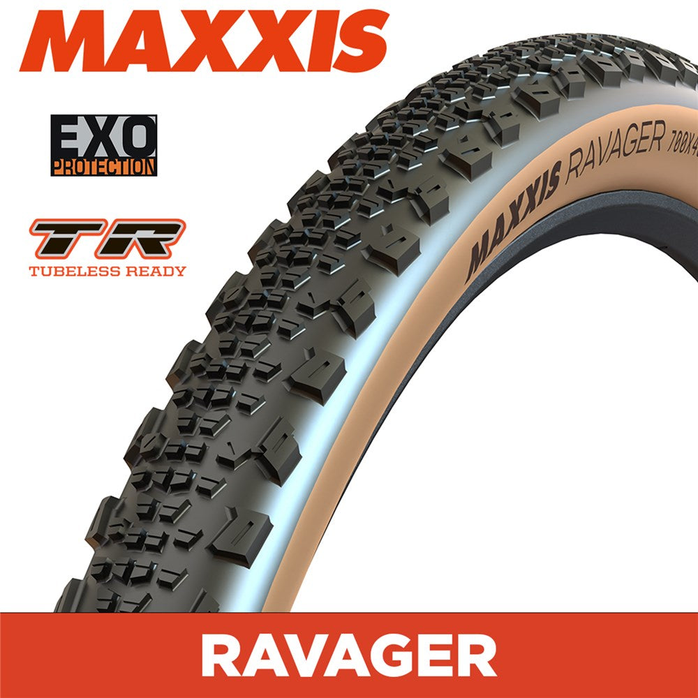 MAXXIS GRAVEL - RAVAGER - 700X50C - EXO / TR / Tanwall - Foldable 60 TPI E25