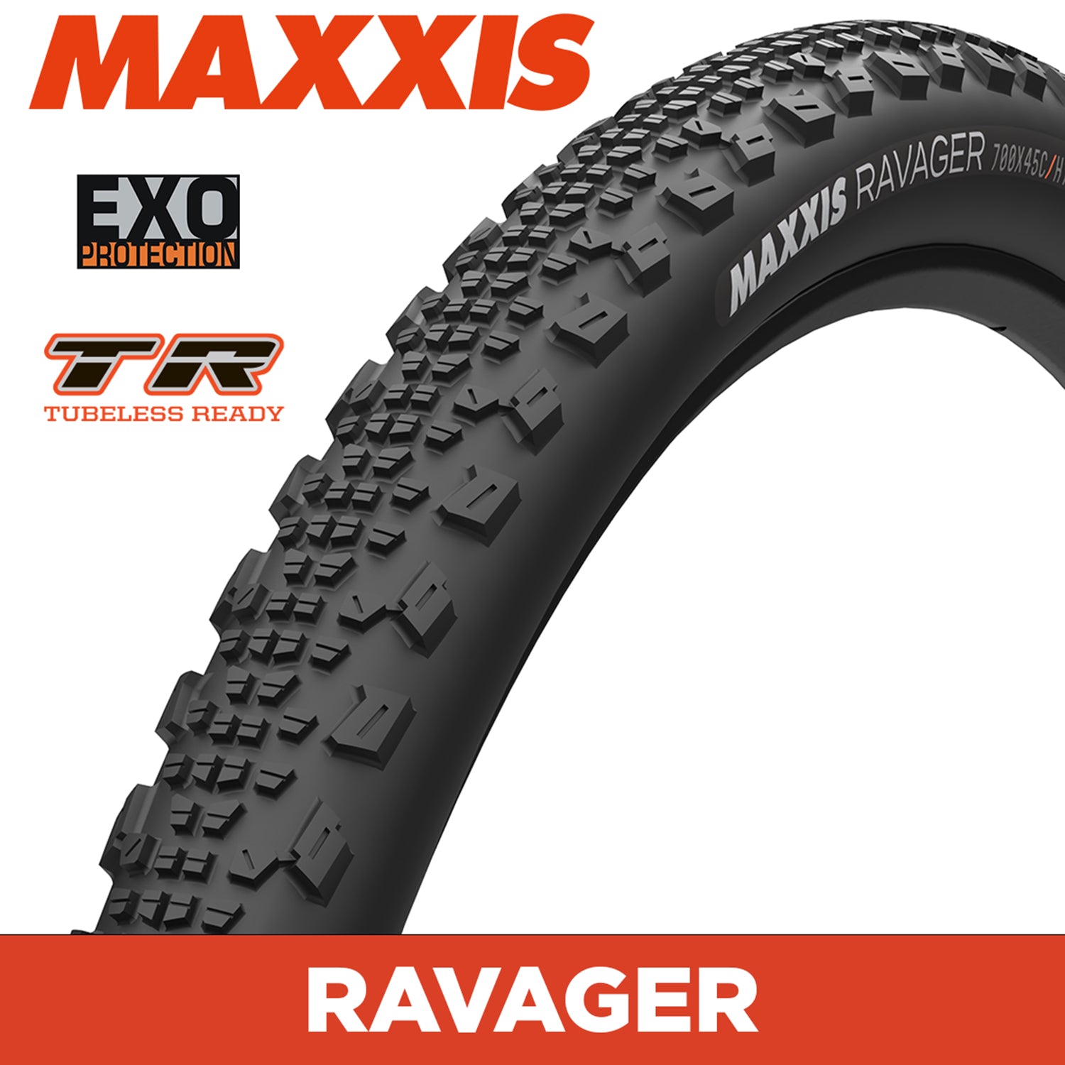 MAXXIS GRAVEL - RAVAGER - 700X45C - EXO / TR - Foldable 120 TPI E25