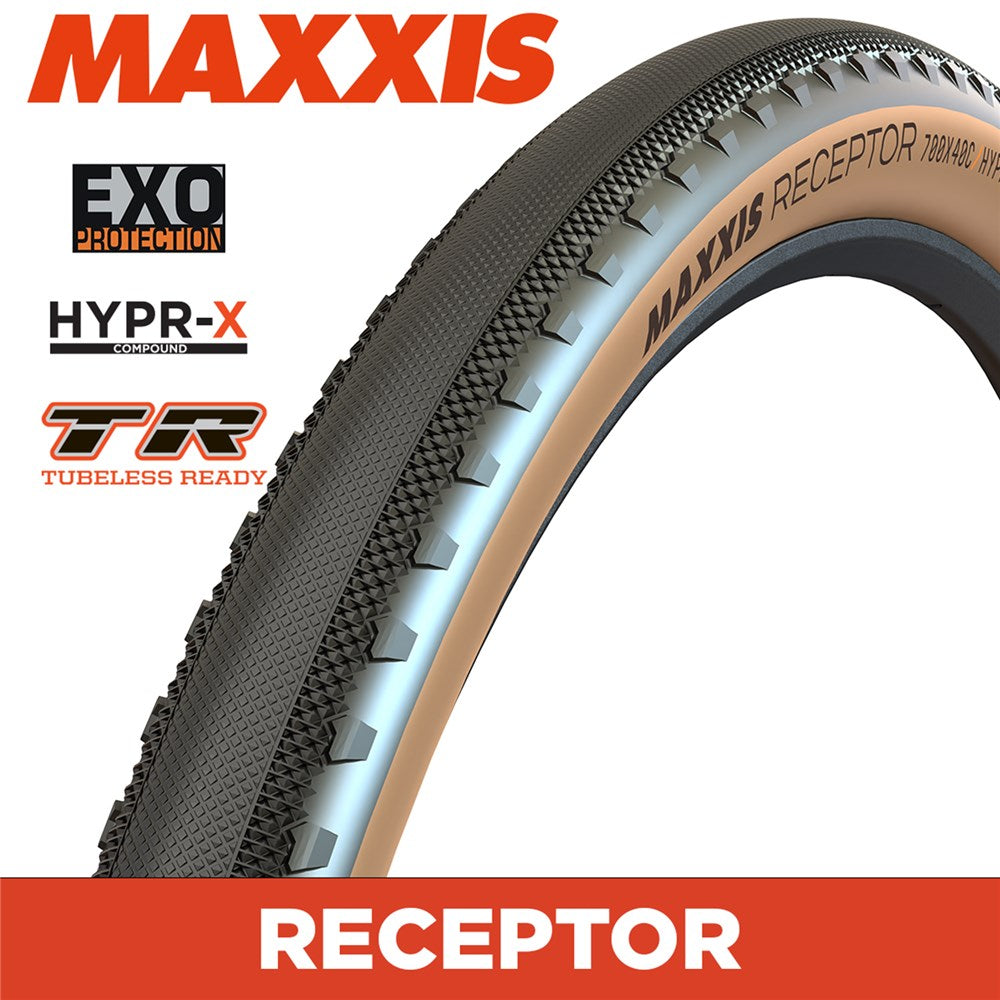 MAXXIS GRAVEL - RECEPTOR - 700X40C - HYPR-X / EXO / TR / Tanwall - Foldable 120 TPI E25