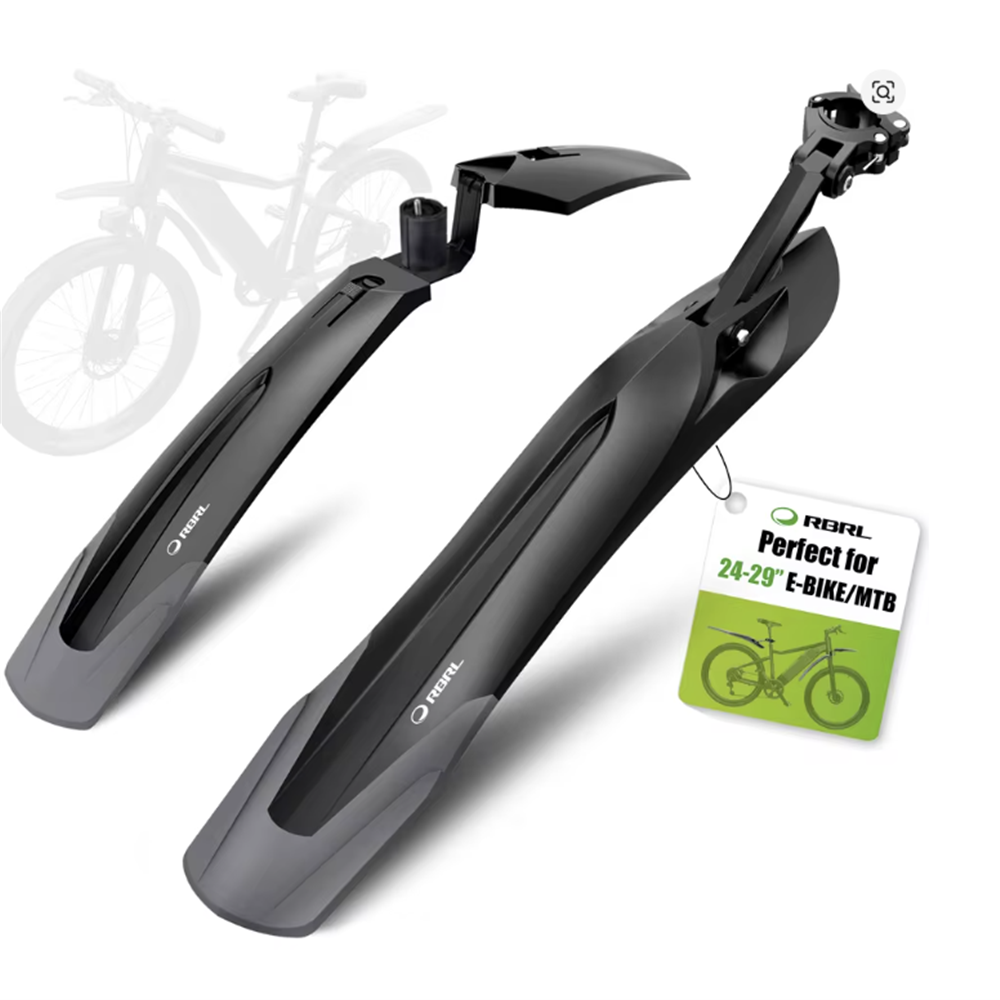 RBRL MTB Mudguard Set - 26-29 inch - Universal Fit -Front Fork & Rear chain stay Mounted - fits 1.5  - 2.5 inch tyres - Extensive coverage - two point fixation