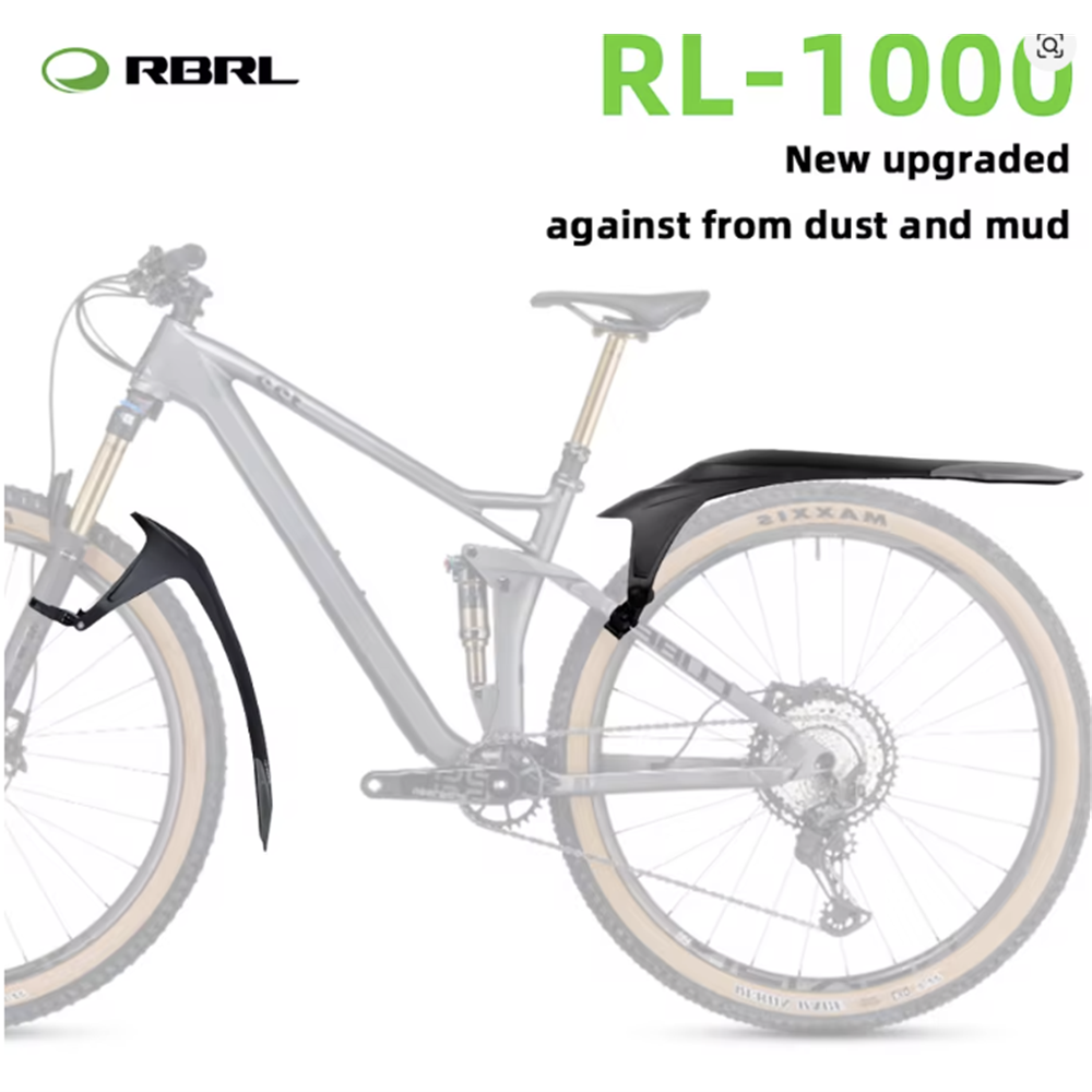 RBRL MTB Mudguard Set - 26-29 inch - Universal Fit -Front Fork & Rear chain stay Mounted - fits 1.5  - 2.5 inch tyres - Extensive coverage - two point fixation