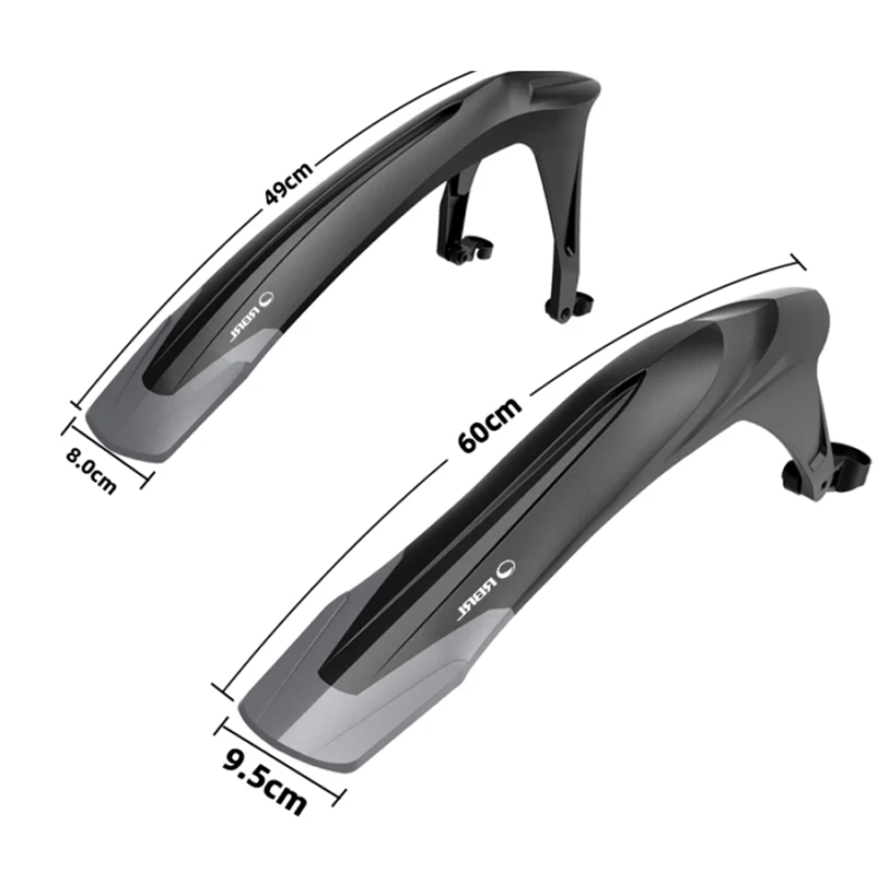 RBRL MTB Mudguard Set - 26-29 inch - Universal Fit -Front Fork & Rear chain stay Mounted - fits 1.5  - 2.5 inch tyres - Extensive coverage - two point fixation