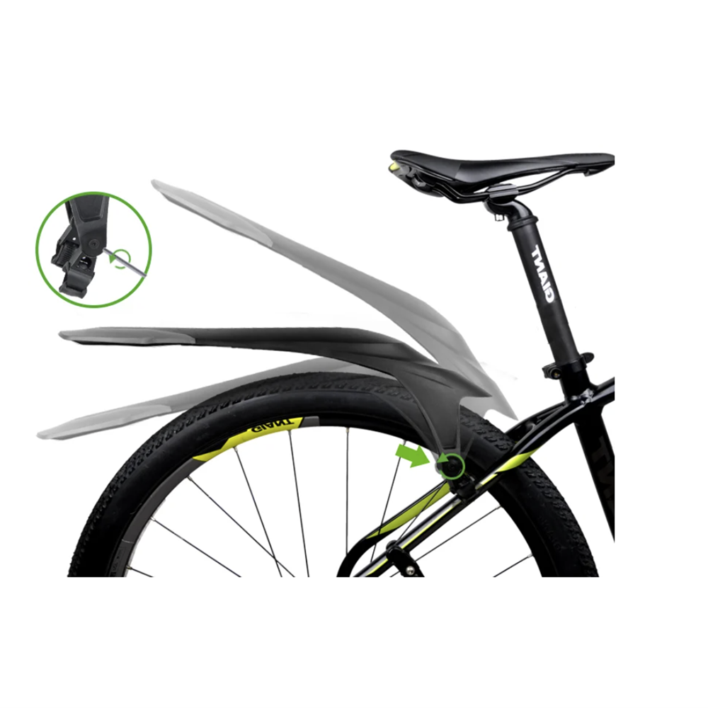 RBRL MTB Mudguard Set - 26-29 inch - Universal Fit -Front Fork & Rear chain stay Mounted - fits 1.5  - 2.5 inch tyres - Extensive coverage - two point fixation