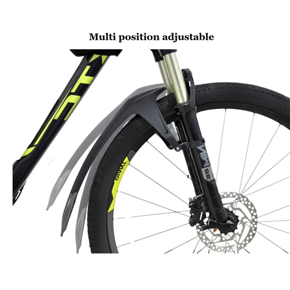 RBRL MTB Mudguard Set - 26-29 inch - Universal Fit -Front Fork & Rear chain stay Mounted - fits 1.5  - 2.5 inch tyres - Extensive coverage - two point fixation
