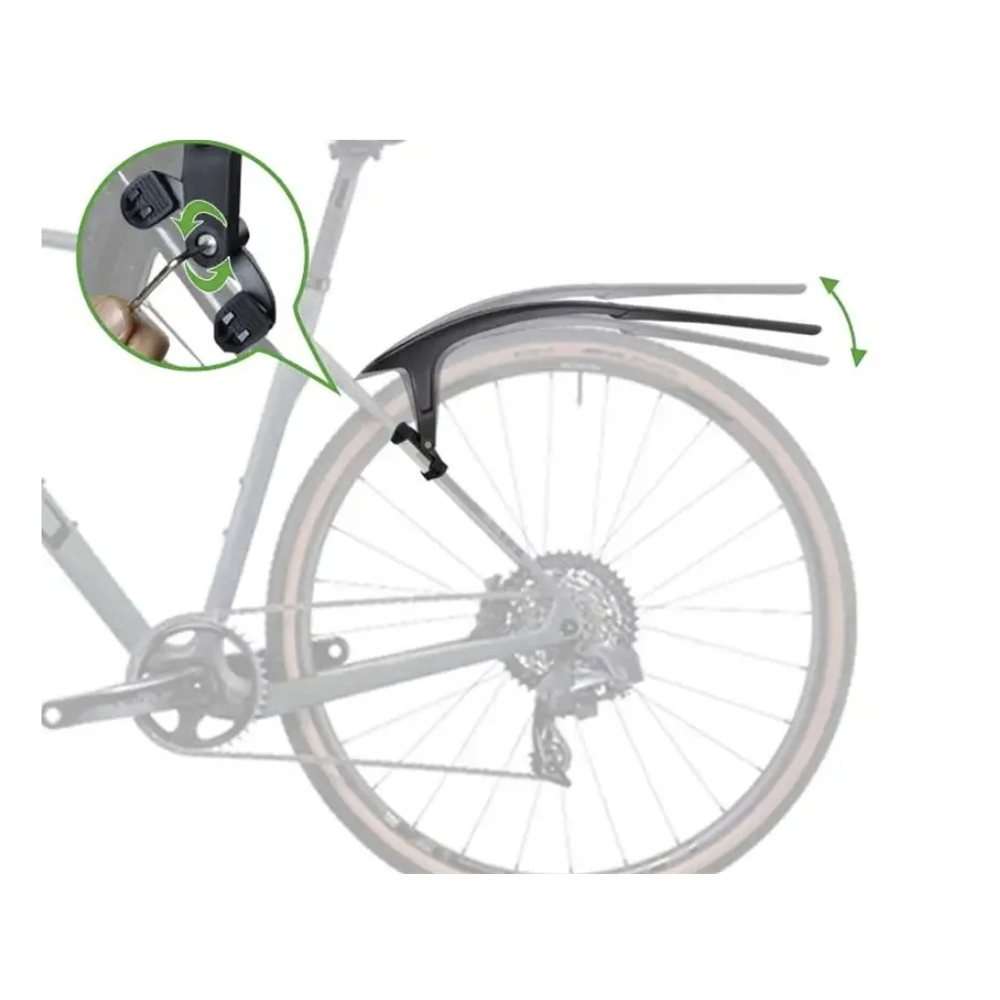 RBRL Hybrid Gravel Mudguard Set - Universal fit front fork & rear chain stay mount - 28c to 45c tyres - Extensive coverage - Two point fixation