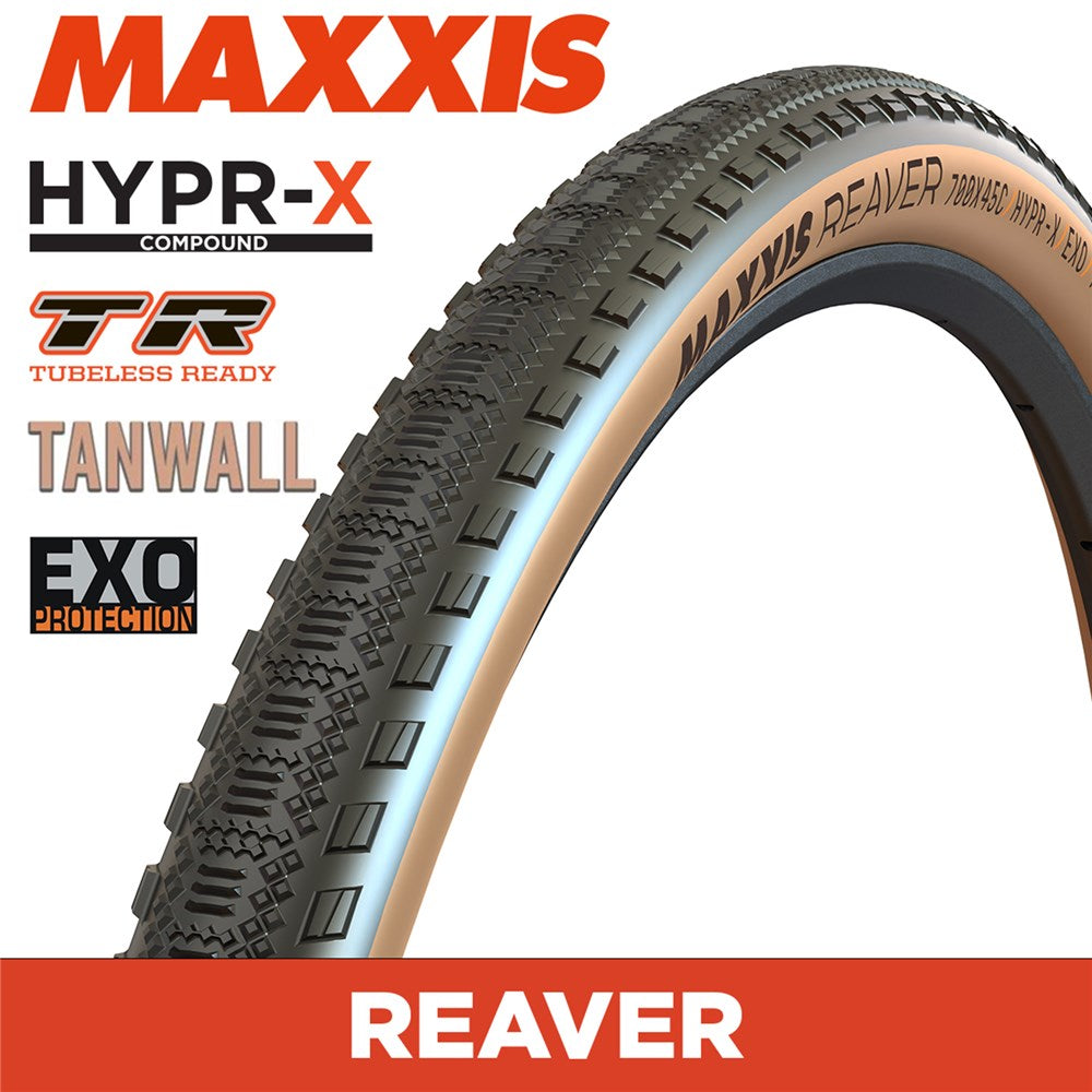 MAXXIS GRAVEL - REAVER - 700X45C - HYPR-X / EXO / TR / Tanwall - Foldable 120 TPI E25
