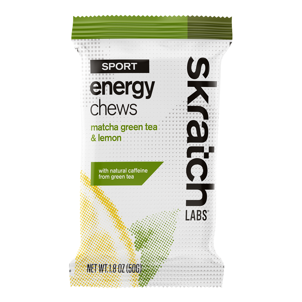 SkratchLabs Energy Chews Sport Fuel - Lemon & Green Tea - Single Serving 10 Pack