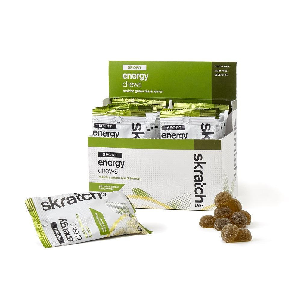 SkratchLabs Energy Chews Sport Fuel - Lemon & Green Tea - Single Serving 10 Pack