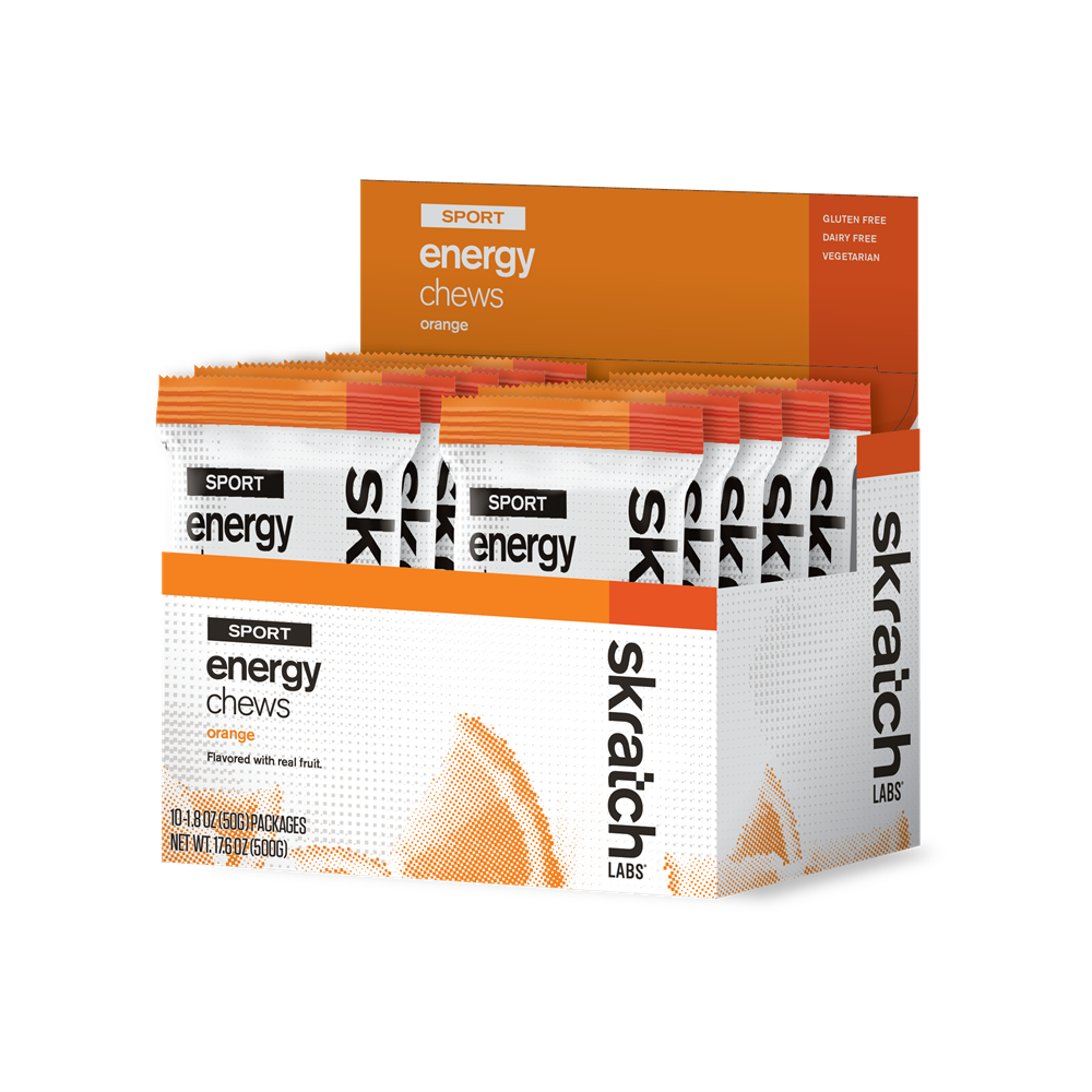 SkratchLabs Energy Chews Sport Fuel - Orange - Single Serving 10 Pack