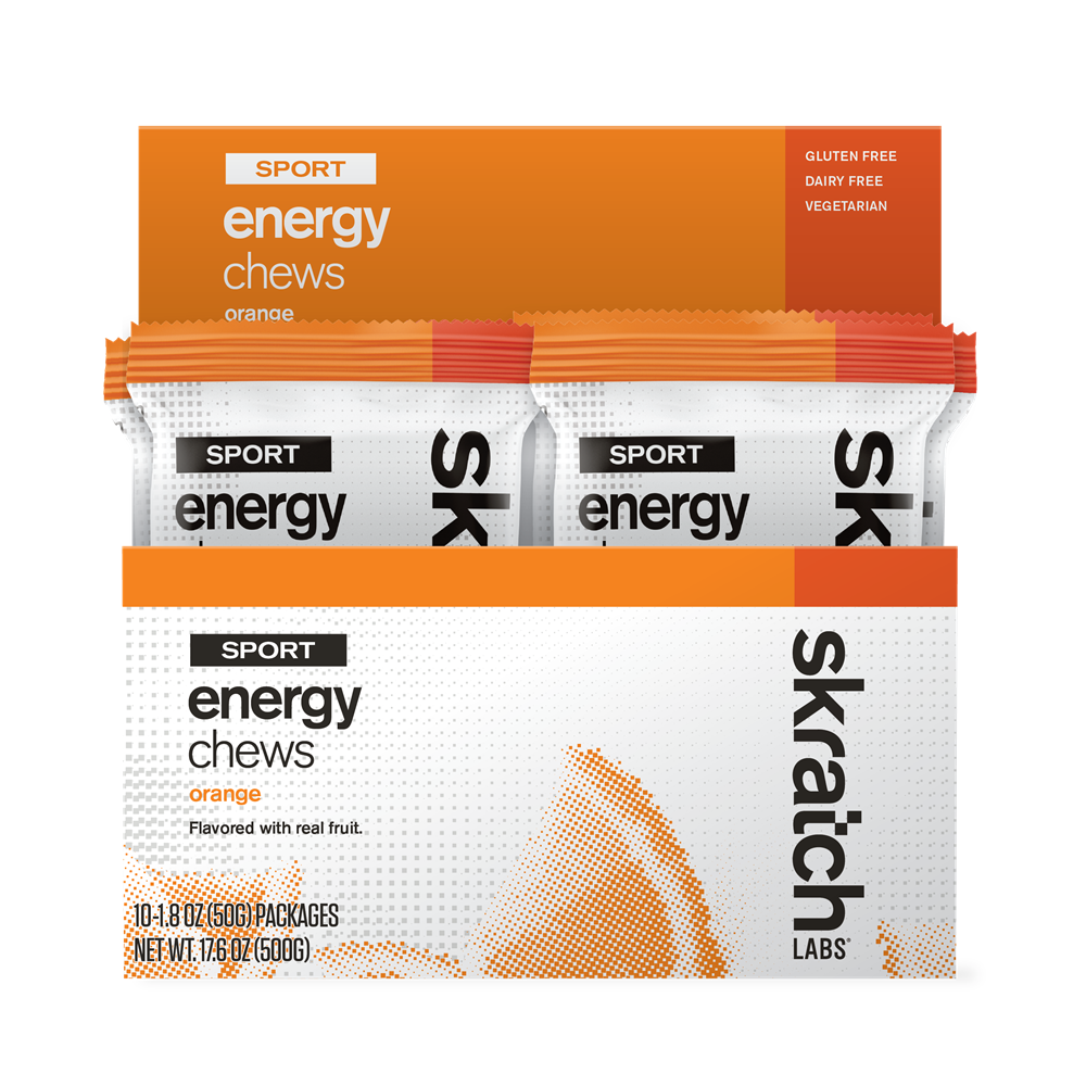 SkratchLabs Energy Chews Sport Fuel - Orange - Single Serving 10 Pack
