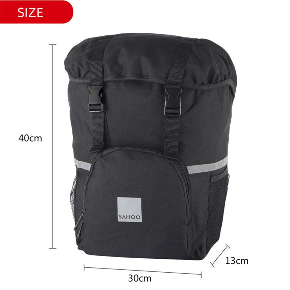SAHOO Pannier Bag Single 15L - 5 Pockets Light Reflective Panels - 40cm x 30cm x 13cm
