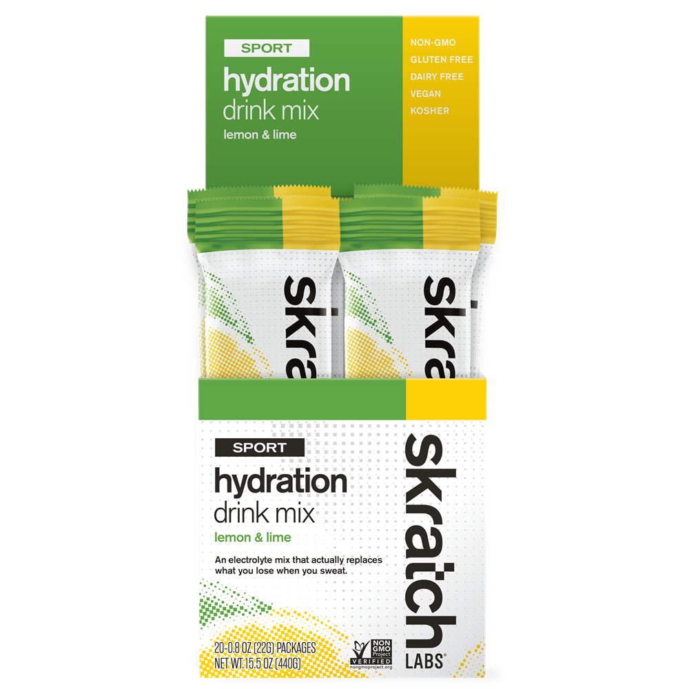 SkratchLabs Hydration Sports Drink Mix - Lemon & Lime - Single Serving 20 Pack - 22g each