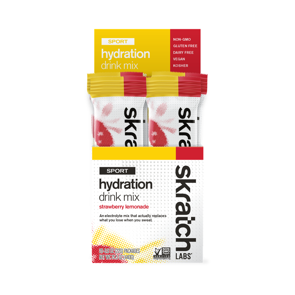 SkratchLabs Hydration Sports Drink Mix - Strawberry Lemonade - Single Serving 20 Pack