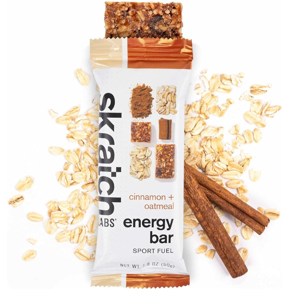 SkratchLabs Energy Bar Sport Fuel - Cinnamon + Oatmeal - 12 Pack - 50g each (860011499947) - best before 11th July