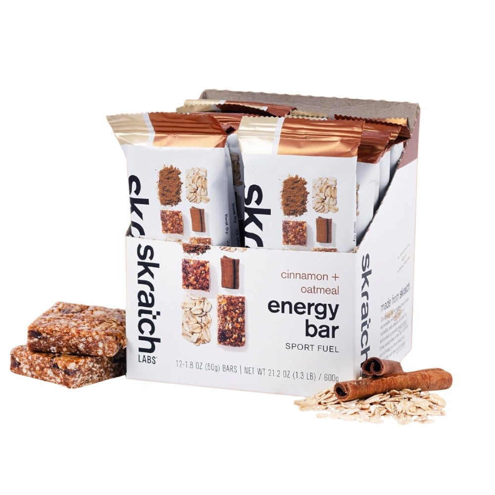 SkratchLabs Energy Bar Sport Fuel - Cinnamon + Oatmeal - 12 Pack - 50g each (860011499947)