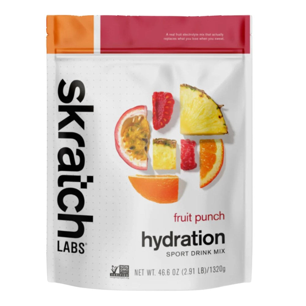 SkratchLabs Hydration Sports Drink Mix - Fruit Punch - 60 Serving Resealable Bag - 1320g