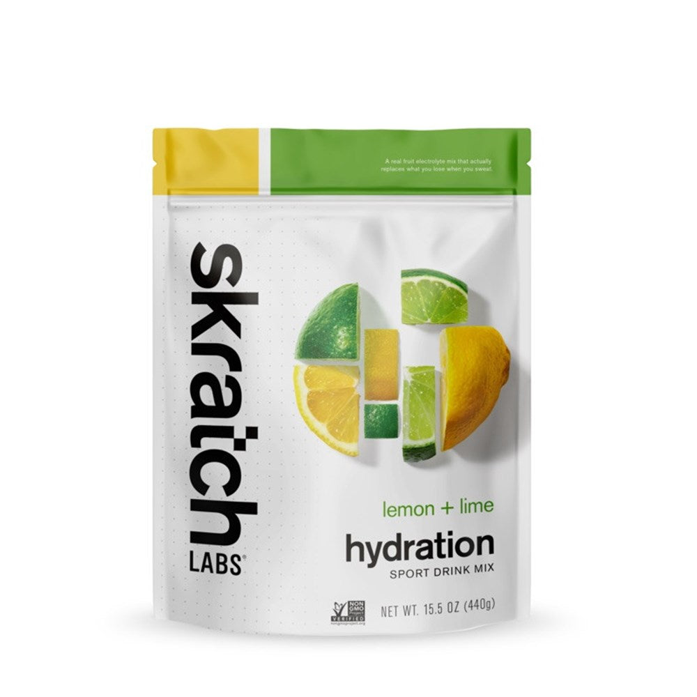 SkratchLabs Hydration Sports Drink Mix - Lemon & Lime - 20 Serving Resealable Bag - 440g