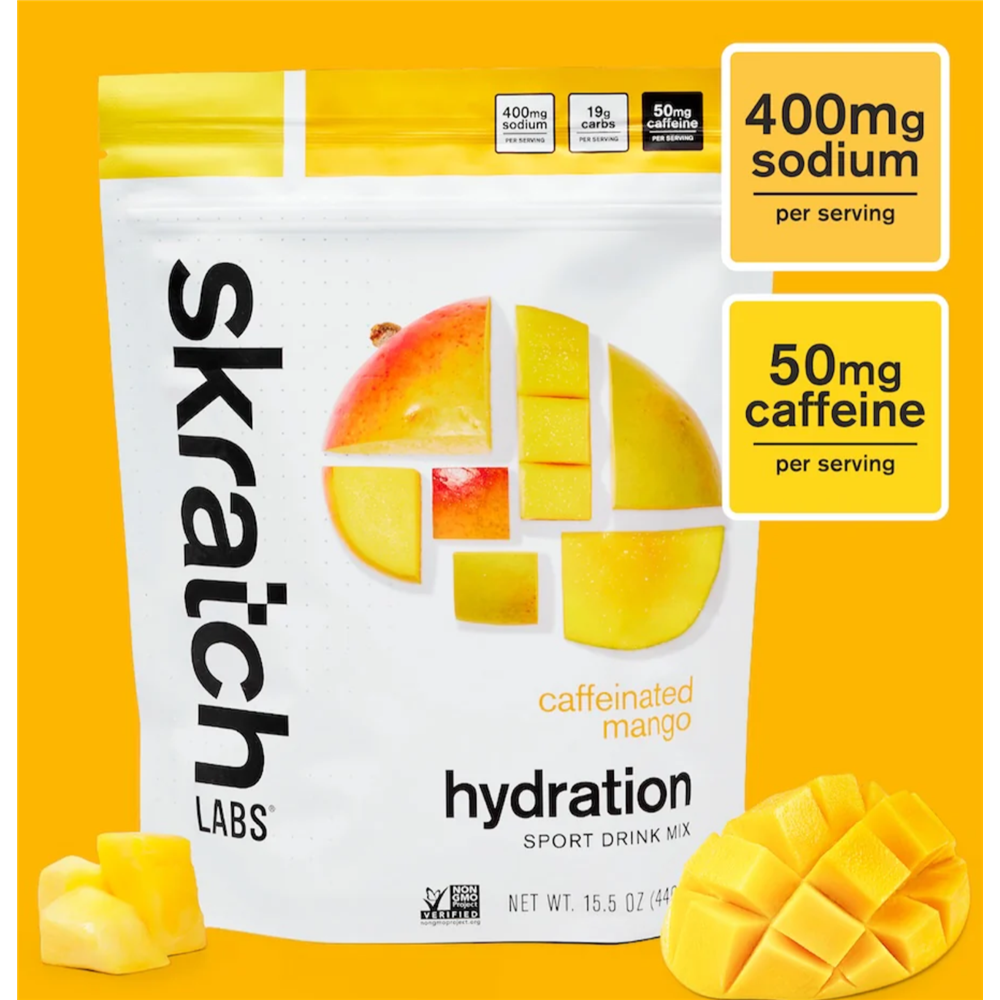 Skatch Labs Drink Mix Hydration Sports Drink Mix, Mango (caffeine), 20-Serving Resealable Bag