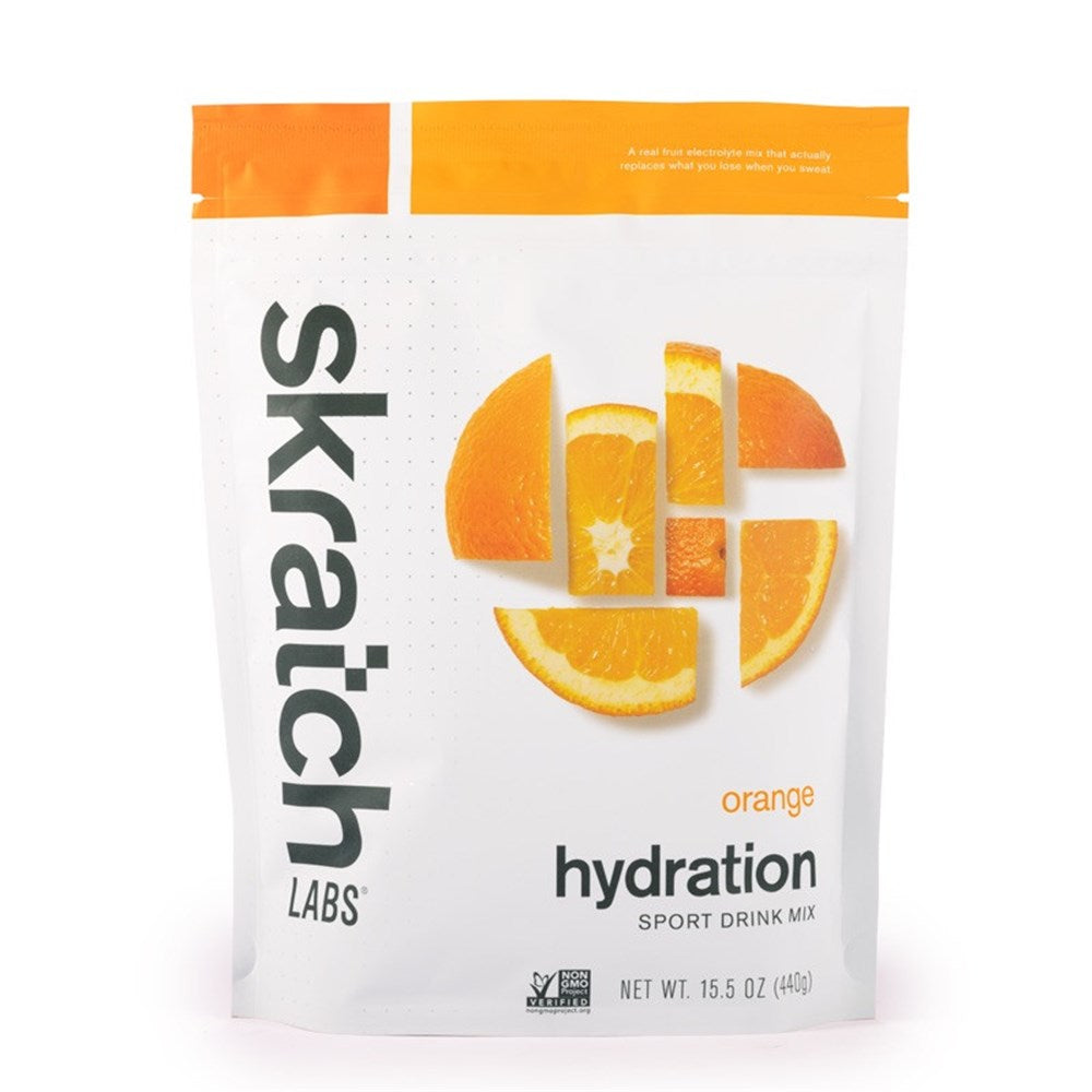 SkratchLabs Hydration Sports Drink Mix - Oranges - 20 Serving Resealable Bag - 440g
