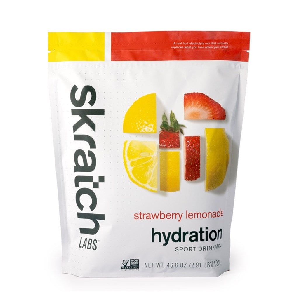SkratchLabs Hydration Sports Drink Mix - Strawberry Lemonade - 60 Serving Resealable Bag - 1320g
