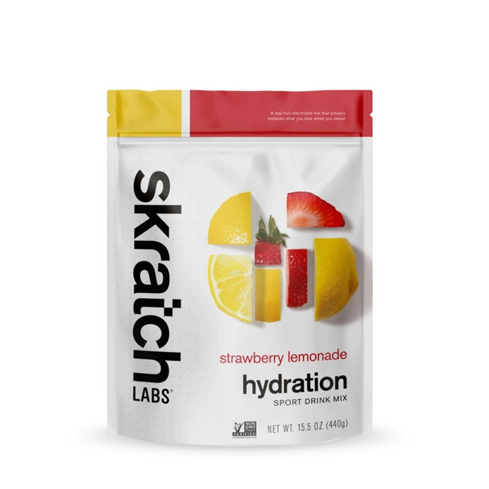 SkratchLabs Hydration Sports Drink Mix - Strawberry Lemonade - 20 Serving Resealable Bag - 440g
