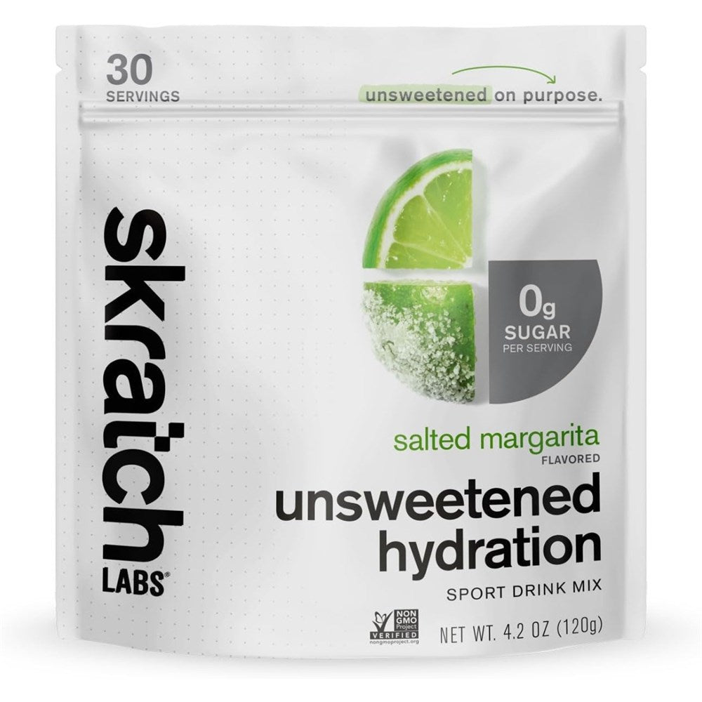 SkratchLabs Unsweetened Hydration Drink Mix - Salted Margarita - 30 Serving Resealable Bag