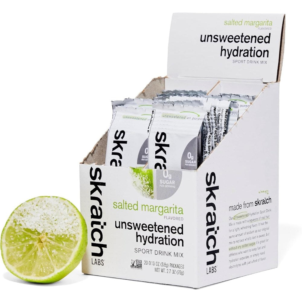 SkratchLabs Unsweetened Hydration Drink Mix - Salted Margarita - Single Serving 20 Pack