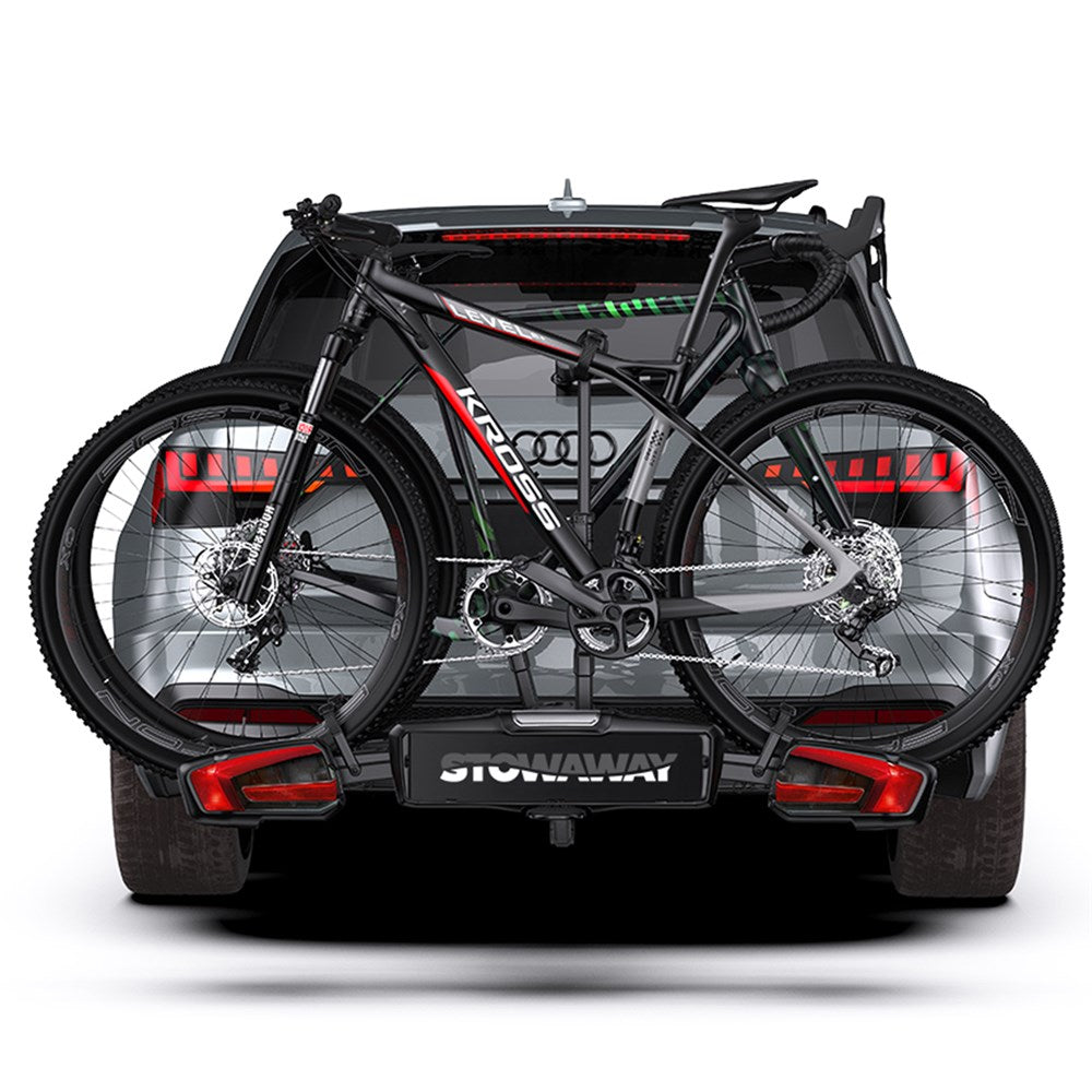 STOWAWAY E-Glide Pro 2 Platform Car Rack E-Bike Carrier - Tow Ball Mount - 2 Bikes