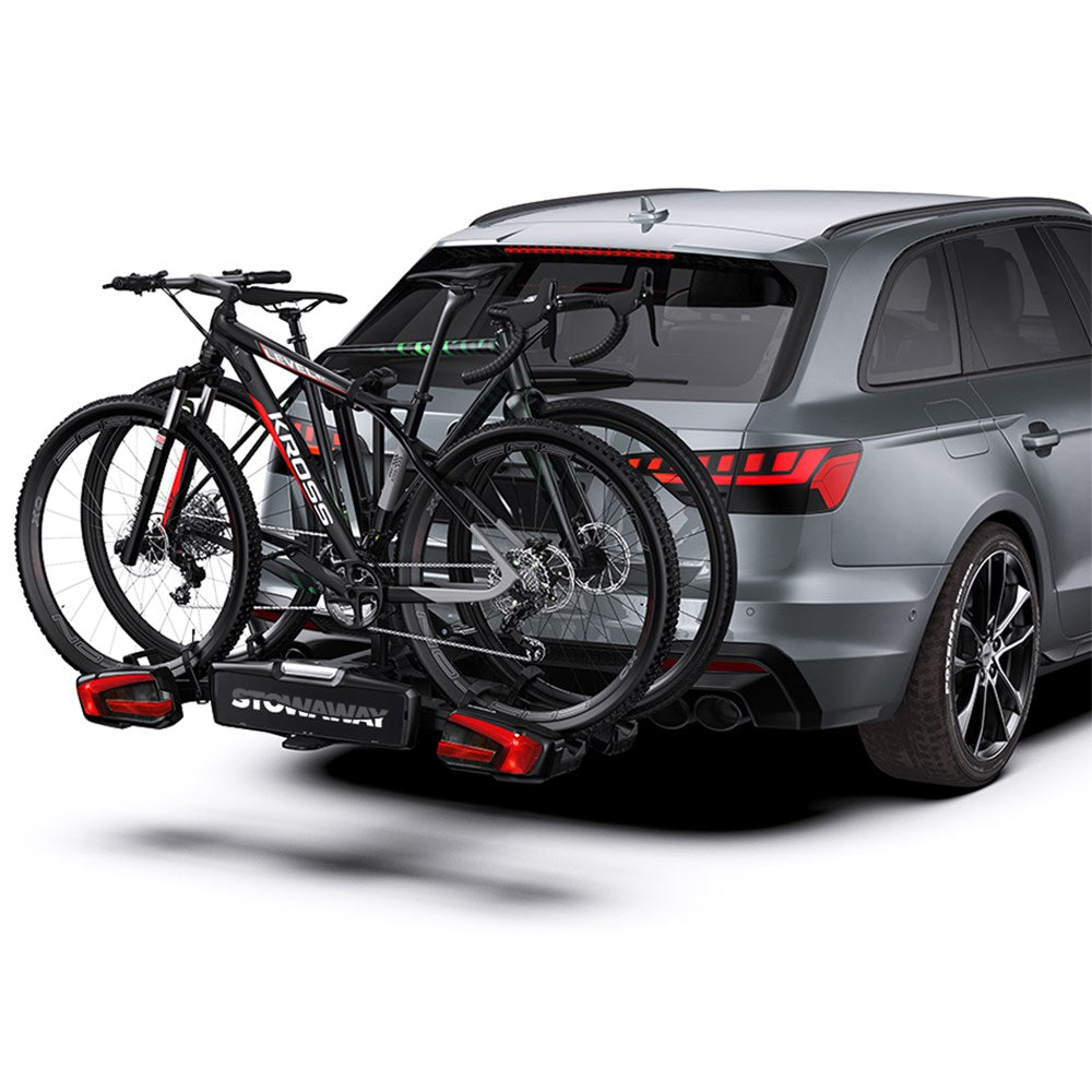 STOWAWAY E-Glide Pro 2 Platform Car Rack E-Bike Carrier - Tow Ball Mount - 2 Bikes
