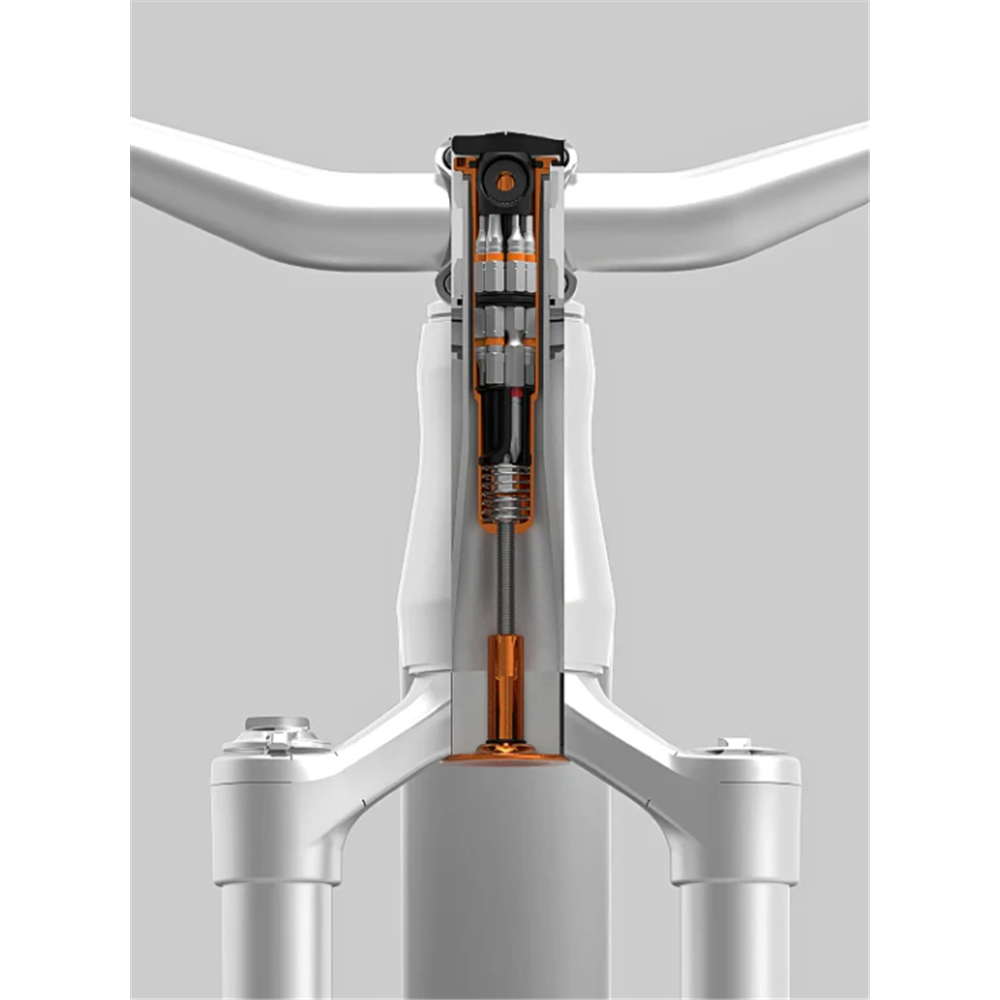 GRANITE STASH - RT9 Ratchet tool kit with 9 bits and steerer tube housing - Orange
