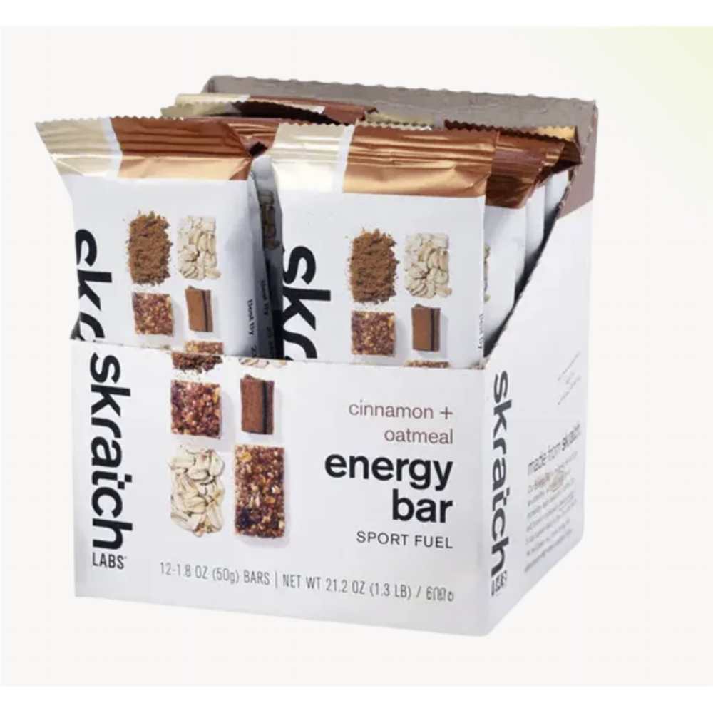 SkratchLabs Energy Bar Sport Fuel - Cinnamon + Oatmeal - 12 Pack - 50g each (860011499947) - best before 11th July