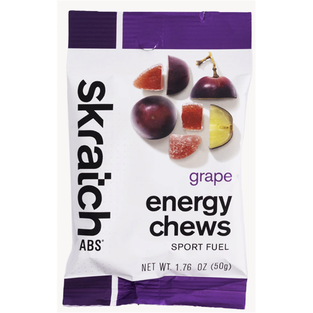 SkratchLabs Energy Chews Sport Fuel - Grape - Single Serving 10 Pack