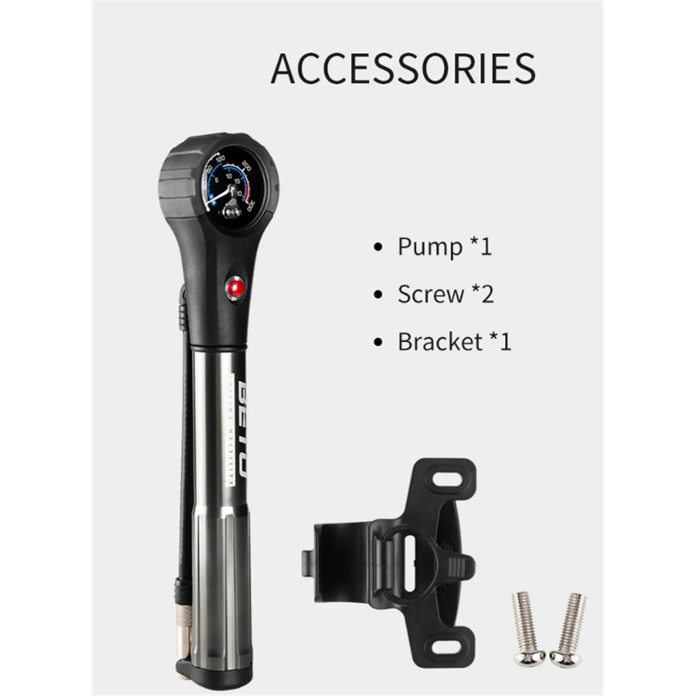 Beto Gas Shock / Air Pump -  Dual Function Combo Pump  - Up to 300 psi - CNC Machined - 1.5inch Gauge