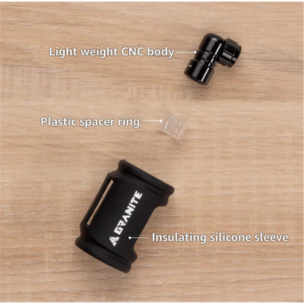 GRANITE PUNK - CNC CO2 inflator with silicone sleeve for 16g canister