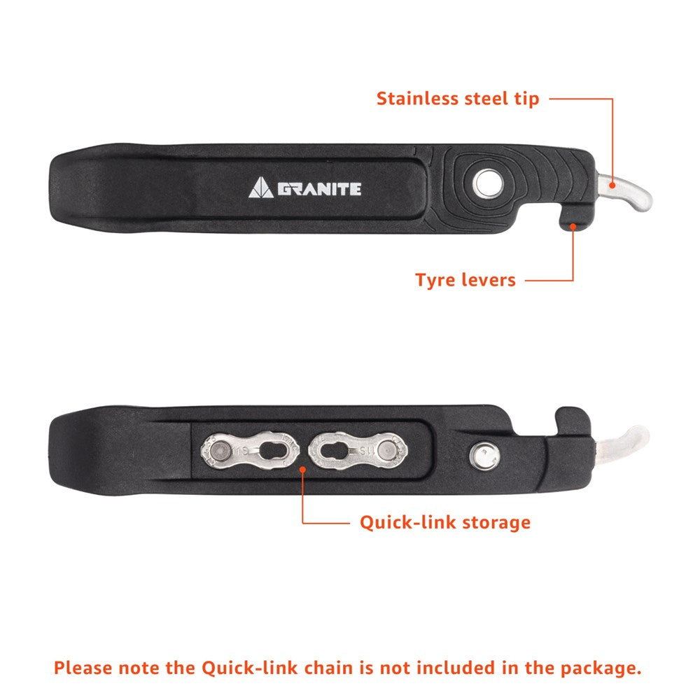 GRANITE TALON - Tyre Lever with stainless chain removing tips - Black