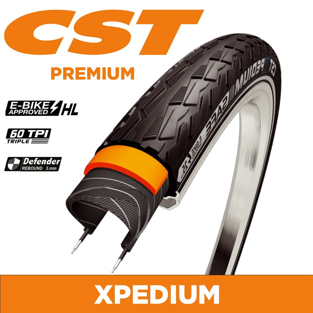 CST Tyre Xpedium - 700 x 35 - Wire 60 TPI - Reflective Strip - Defender Rebound 3mm