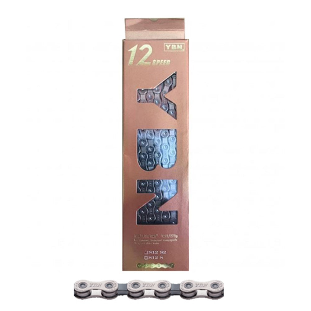 YABAN Chain - 12 Speed - S2 - 1/2 X 11/128 X 126L - Solid Pin & Plate - 5.25mm - Silver/Grey