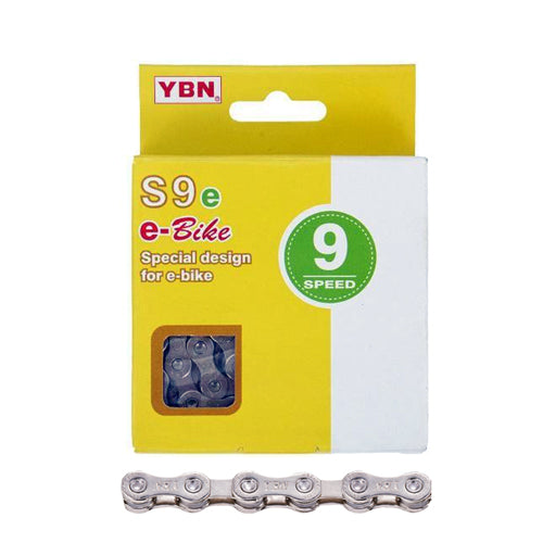 YABAN Chain - 9 Speed E-BIKE - 1/2 X 11/128 - 6.4mm Silver/Silver 136L