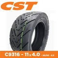 CST Tyre E-Scooter - 11 x 4.0  90/65-6.5 - Rim Size 6.50 x 2.50 - Sectional Width 93mm - Tubeless - 121kg Load Rating - C9316