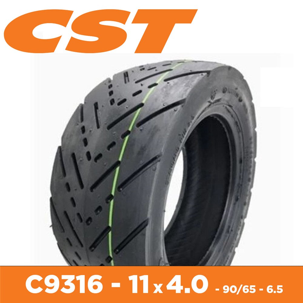 CST Tyre E-Scooter - 11 x 4.0  90/65-6.5 - Rim Size 6.50 x 2.50 - Sectional Width 93mm - Tubeless - 121kg Load Rating - C9316