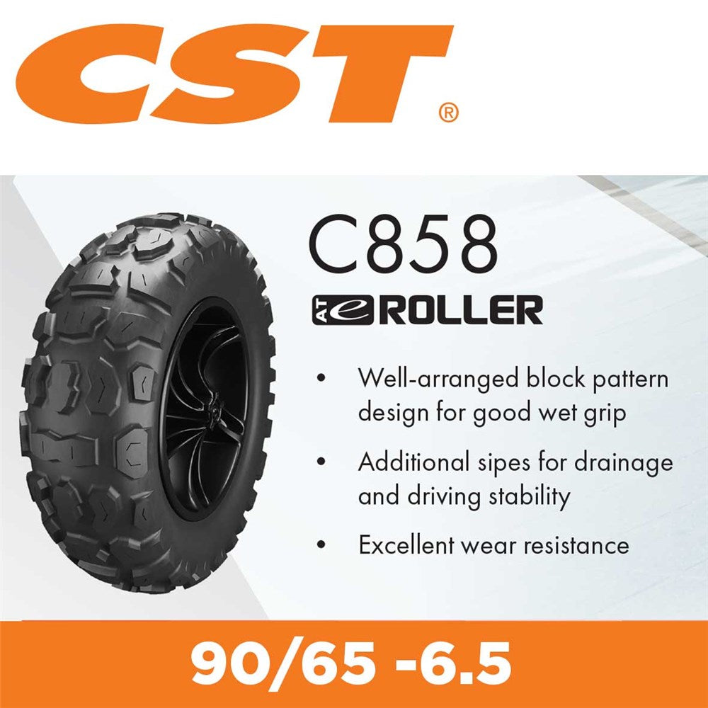 CST Tyre E - Scooter 70/75 - 6.5 - Rim Size 6.5x2.0 - SW 69mm - OD 275mm - PR4 - Tubeless - Load 70kg - C858
