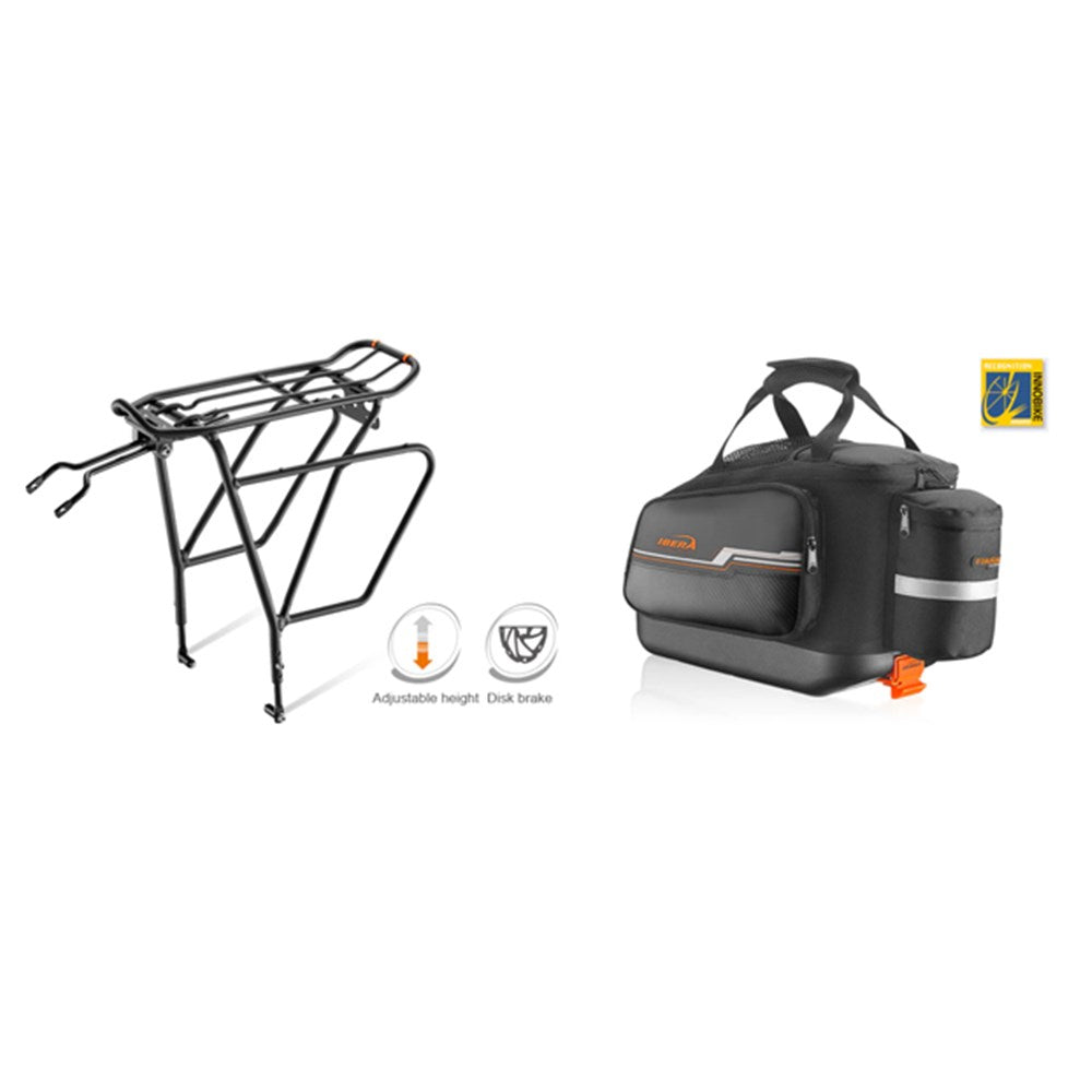 IBERA Pannier Rack - Pak Rak - For Touring Bike - Disc Brake Compatible - Suits Ibba11/Ibba2