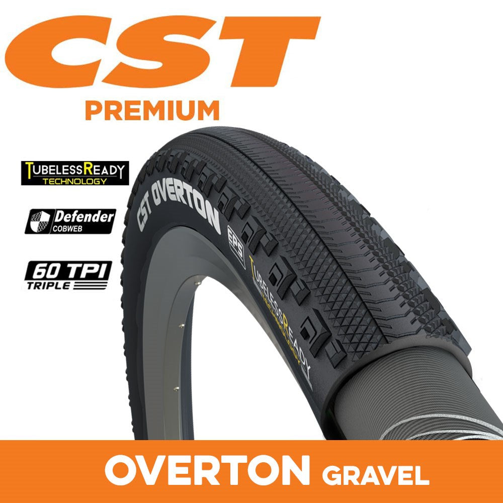 CST Tyre Overton - 700 x 45 - Folding 60 TPI - 571g -  Dual Compound - Tubeless Ready - CRD-01