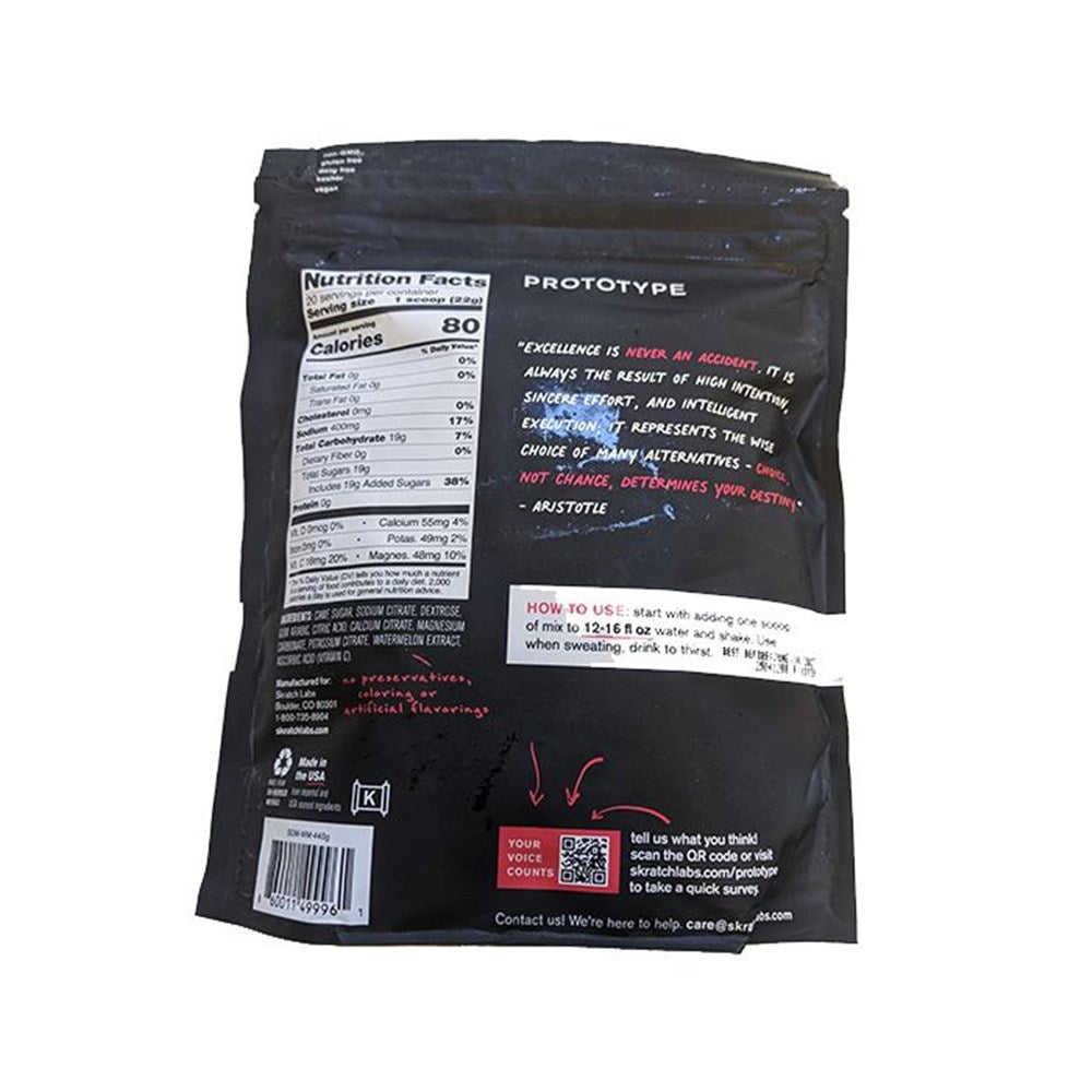 SkratchLabs Hydration Sports Drink Mix - Watermelon - 20 Serving Resealable Bag - 440g